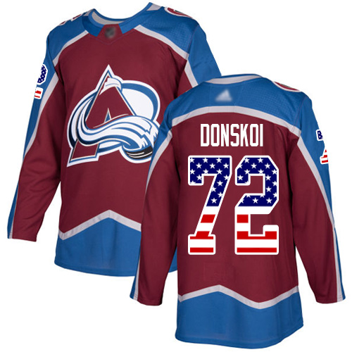 Adidas Colorado Avalanche Men #72 Joonas Donskoi Burgundy Home Authentic USA Flag Stitched NHL Jersey